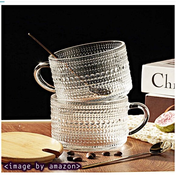 Today's Present 4pcs Vintage Glass Mugs With Bamboo Lids and Spoons - Picture 6 of 7